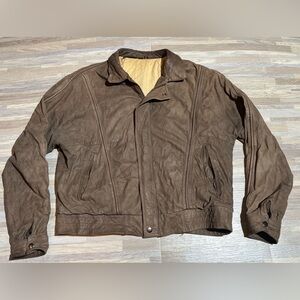 Elliot Kastle 1985 Leather Jacket Rage For The Man Distressed Bomber Sz 42